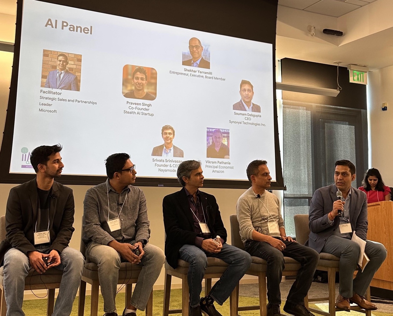 Vikram Pathania participating in an AI panel discussion